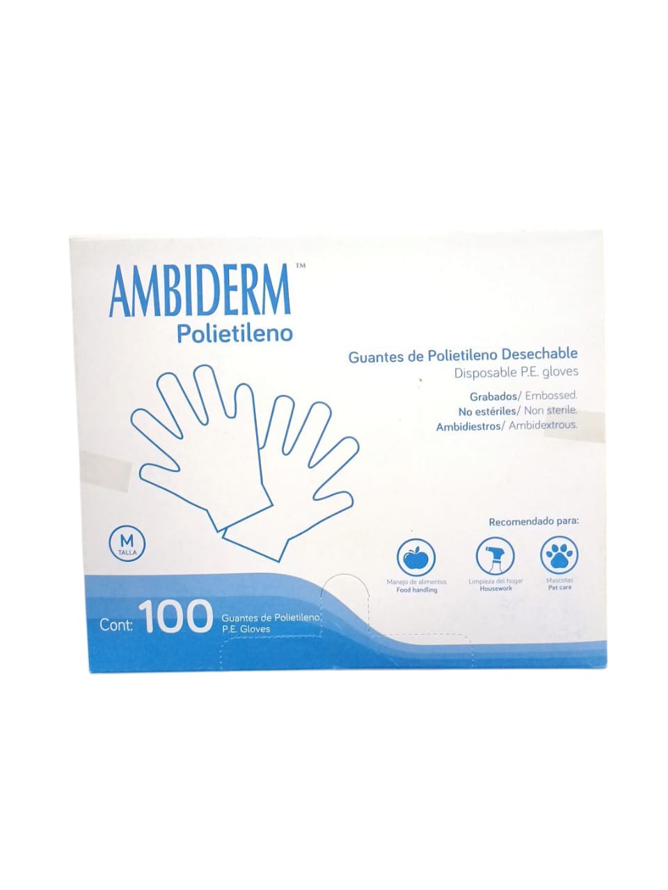 CAJA DE GUANTES POLI GENERICA C/100 PZ