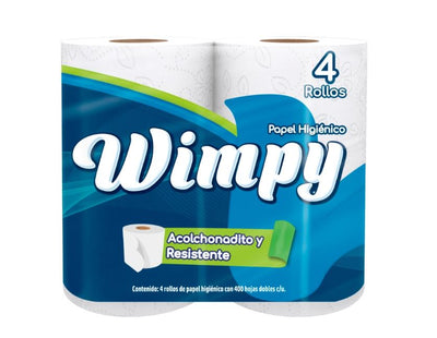 PAQUETE HIGIENICO 400 HJS WIMPY(4ROLLOS)
