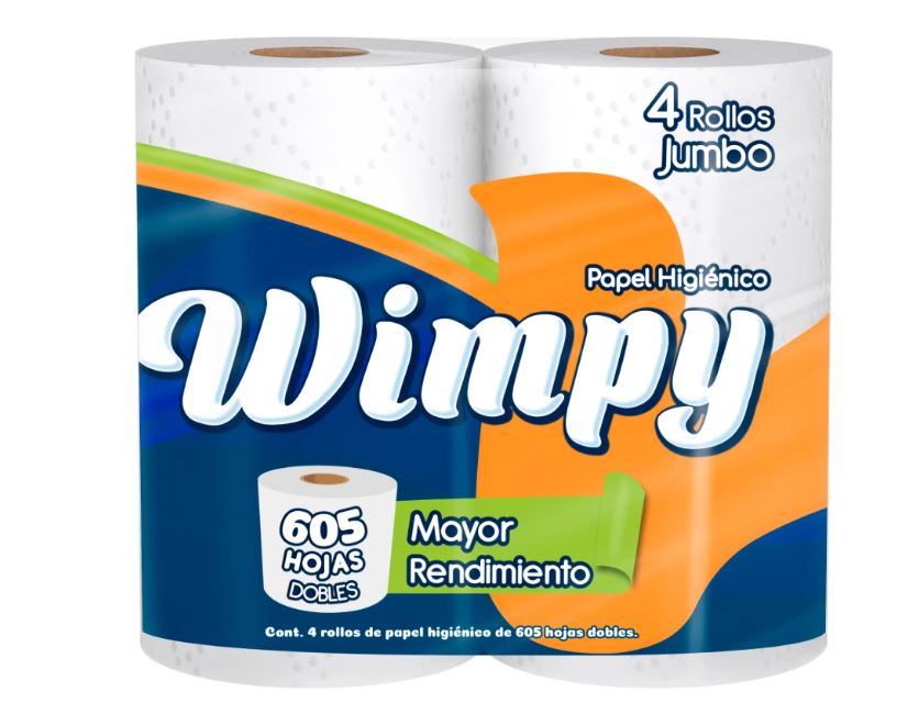 PAQUETE HIGIENICO 605 HJS C/4 PZAS WIMPY